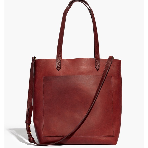 Madewell Handbags - MADEWELL The Medium Transport Tote in Dark Cabernet